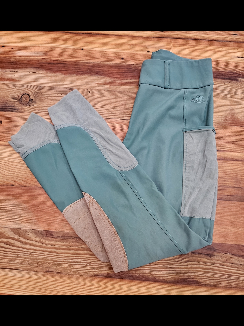 Piper Teal Riding Breeches with Knee Patch